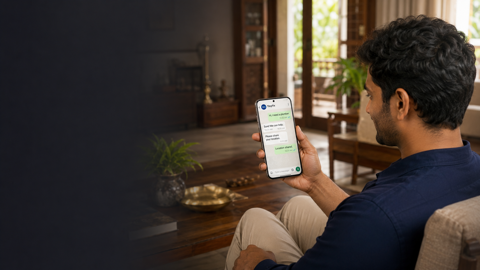 Customer booking via WhatsApp