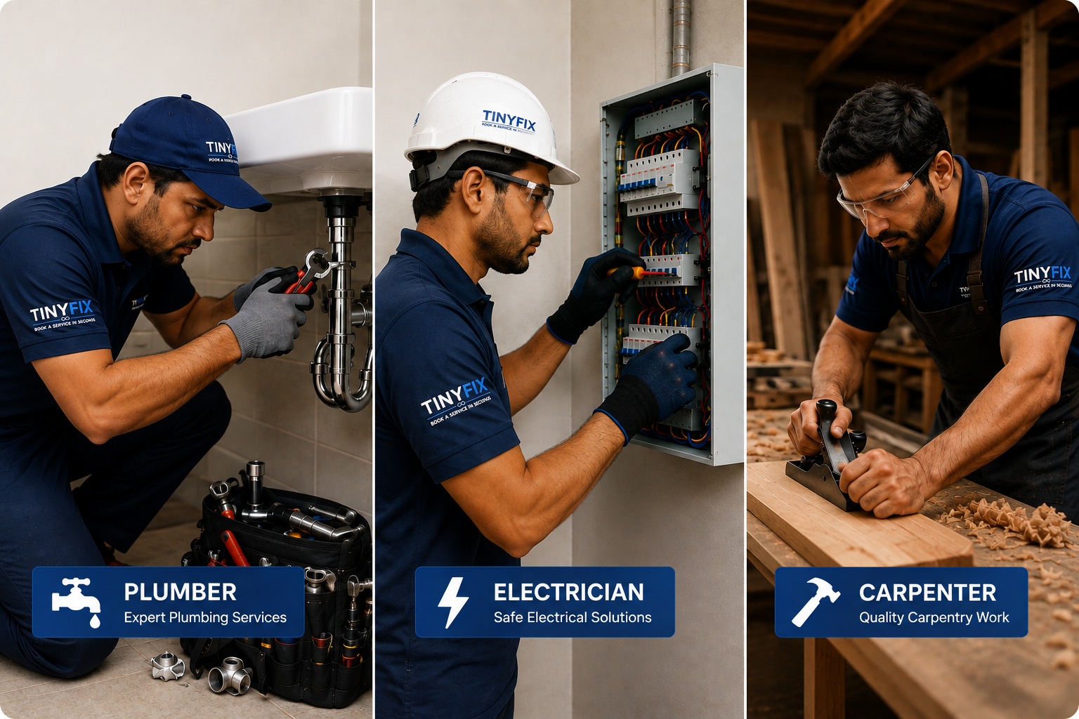 TinyFix Team - Plumber, Electrician, Carpenter